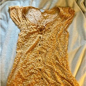 Yellow floral American eagle dress